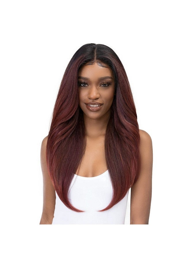 Janet Collection Melt 13X6 Frontal Part Lace Wig Kendall (Oet1B/Velvet Wine) - Image 1