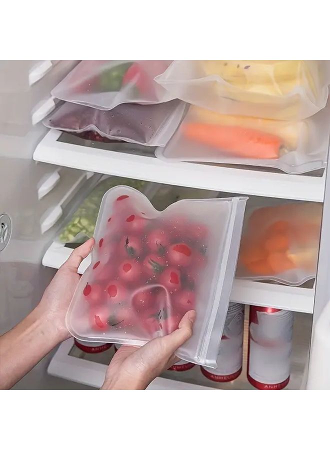 أكياس قابلة للإغلاق بإحكام قابلة لإعادة الاستخدام 5 قطع خالية من مادة BPA محكمة الغلق لتخزين الطعام لتجهيز الوجبات الثلاجة السفر - Image 1
