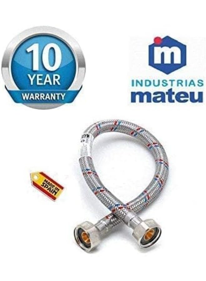Mateo Stainless Steel Flexible Water Heater Connection Hose (1/2 in x 1/2 in, 600 mm) - Image 2