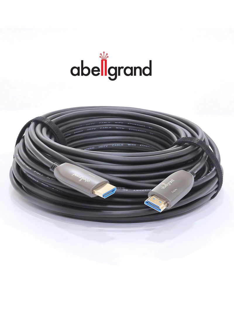 Abellgrand HDMI 5m AOC 8K 2.1 AGcon Cable comes with durable construction and ultra-sleek design. Abellgrand 8K/UHD/HDR OPTICAL 8K 2.1 HDMI Hybrid cables utilize fiber to transmit HDMI data and clock portions of the signal. Supports 8K@60Hz/ 48Gbps, 4K@120Hz/18Gbps Compatible with HDMI 2.1 Units: Transmitter (Source) Receiver (Display) Video Bandwidth: 48Gbps, (12 Gbps/x4 Channel FRL) Watch 8K video contents, game console, laptop or tablet on an Ultra HD television, monitor or projector. - Image 1