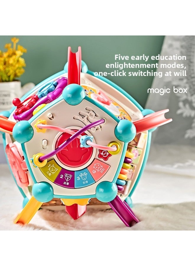 طفل متعدد الوظائف طبلة اليد لعبة لغز التعليم المبكر طفل سبعة سداسية الموسيقى طبل هدية اللون: طبل سبعة جوانب بيت الموسيقى 【نقار الخشب】 241 محتويات التعليم المبكر - Image 3