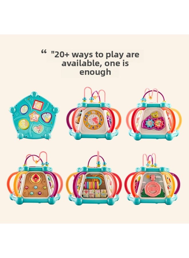 طفل متعدد الوظائف طبلة اليد لعبة لغز التعليم المبكر طفل سبعة سداسية الموسيقى طبل هدية اللون: طبل سبعة جوانب بيت الموسيقى 【نقار الخشب】 241 محتويات التعليم المبكر - Image 5