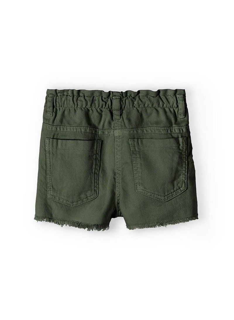 مينوتي شورت بناتي للأطفال بحافة مهترئة وخصر مطاطي مريح - Image 3