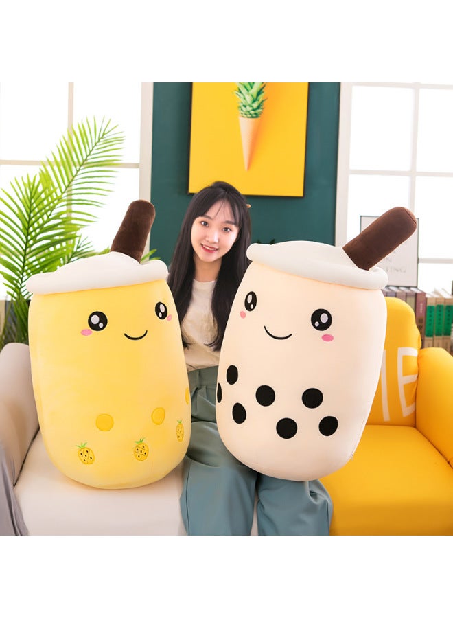 Creative Milk Tea Cup Pillow Girls Sleeping Bed Super Soft Plush Toy Cute Rag Doll Birthday Gift-Color:Milk Tea Cup (yellow Smile)-Height:35cm - Image 2
