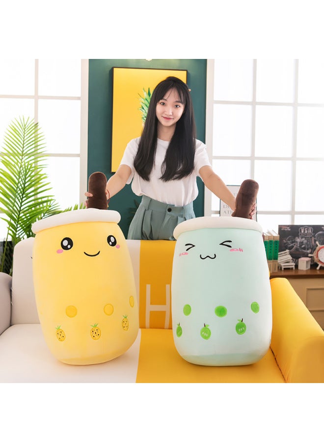 Creative Milk Tea Cup Pillow Girls Sleeping Bed Super Soft Plush Toy Cute Rag Doll Birthday Gift-Color:Milk Tea Cup (yellow Smile)-Height:35cm - Image 4