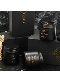 CHENGXUAN 3Pcs Scented Candle Set, Natural Soy Wax Air Freshener Gift Kit for Home Office Décor (Sandalwood + White Tea+ Lemongrass & ginger)  - Image 4