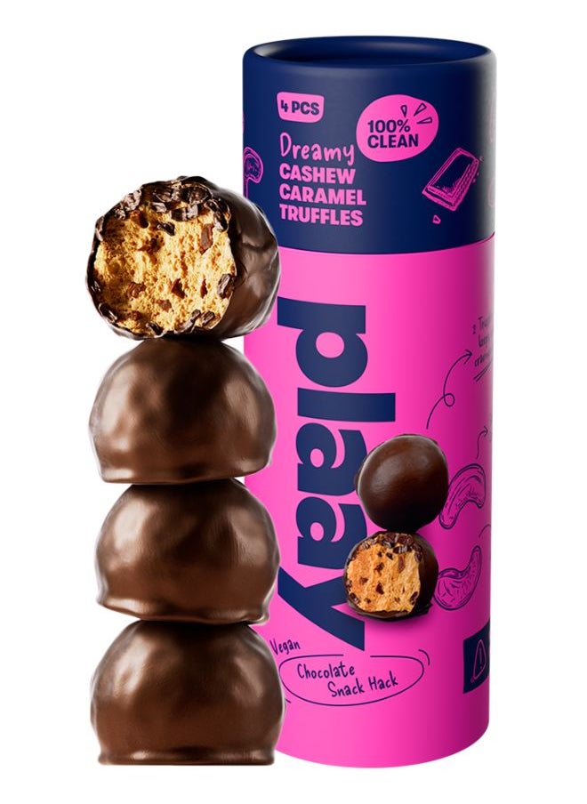 Plaay Cashew Caramel Chocolate Truffles 4pcs (60g)  - Image 1