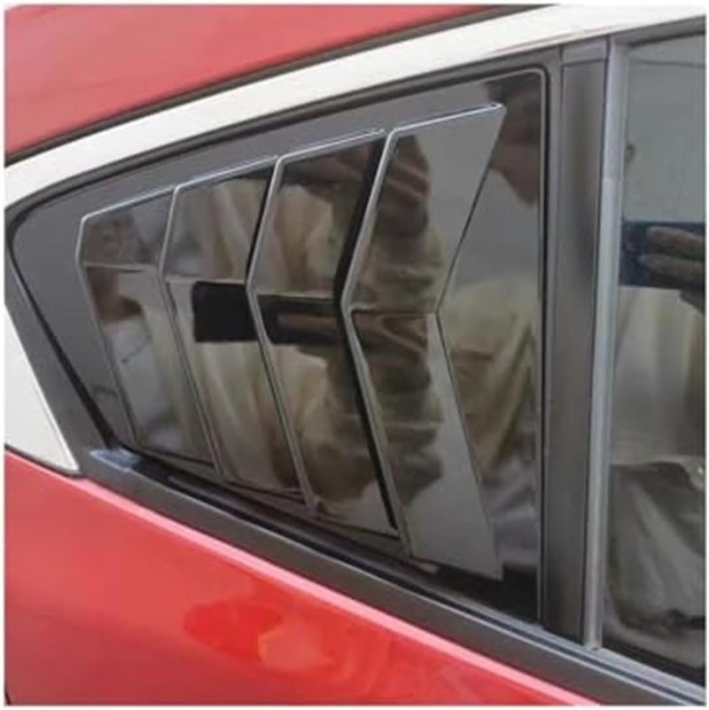 QASULER Car Rear Louver Window Cover Trim for Mazda 3 Axela Sedan - Image 4