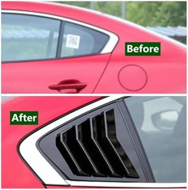 QASULER Car Rear Louver Window Cover Trim for Mazda 3 Axela Sedan - Image 3