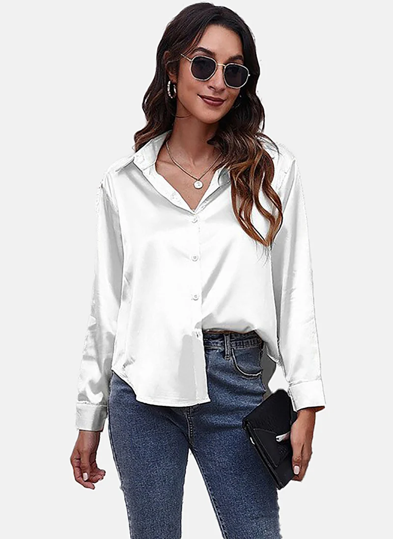 YUNIQEE White Solid Slim Fit Shirt