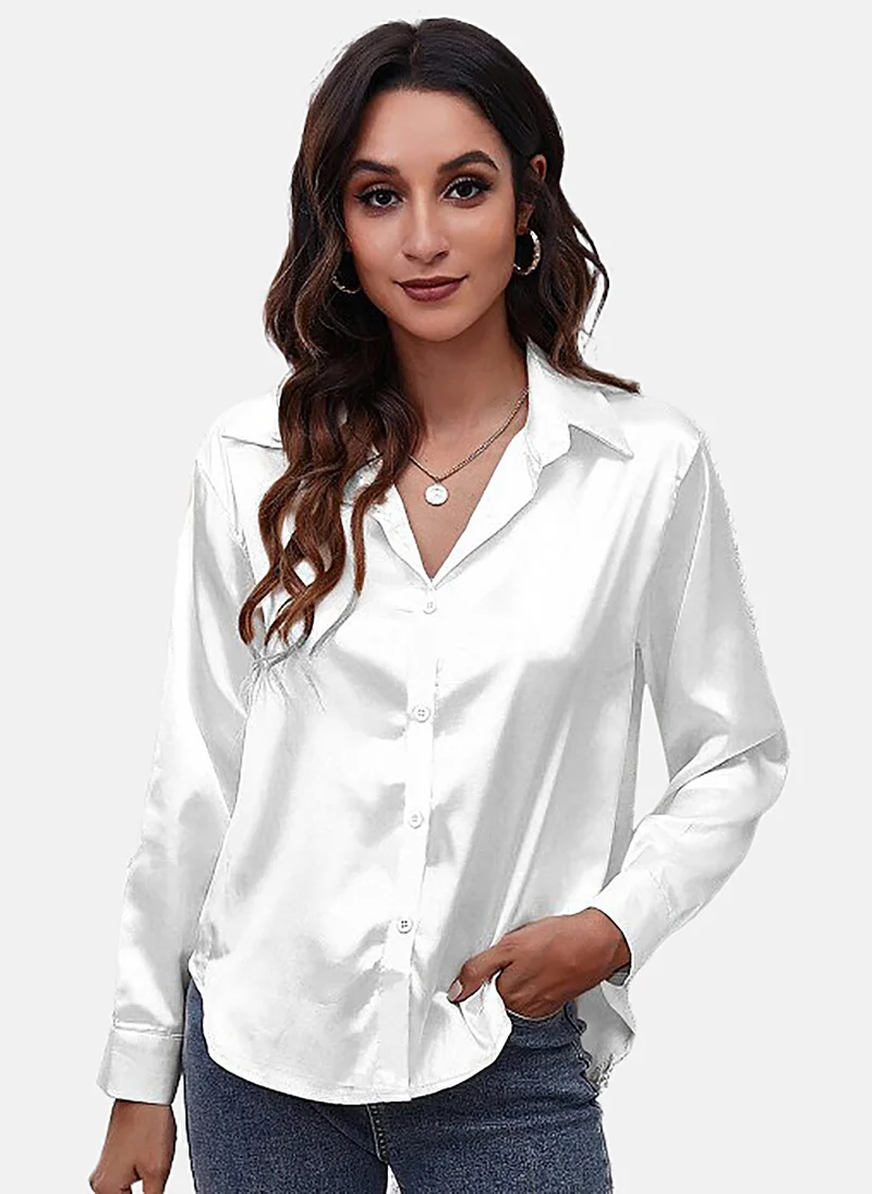 YUNIQEE White Solid Slim Fit Shirt