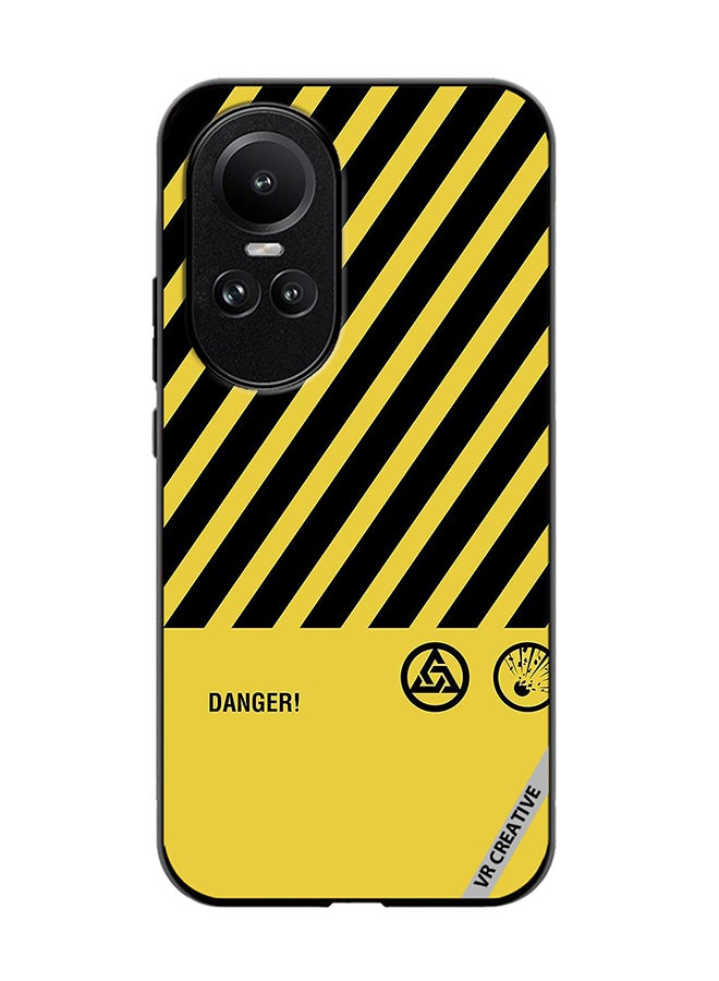 VR CREATIVE Protective Case Cover For Oppo Reno 10 Pro Danger Sign Design Multicolour - Image 1