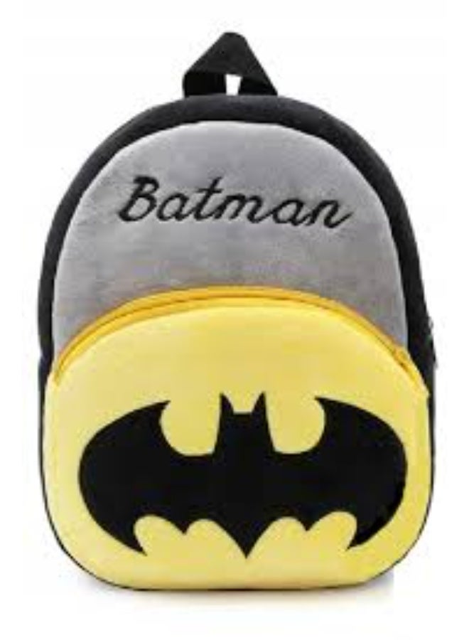 School Bag for Cute Kids for Preschool Soft Plush Batman Bag for toddlers Mini Travel Cartoon Nursery Backpack for Baby Boys, M - Image 3