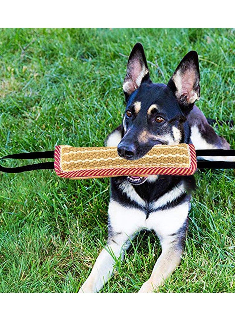 SYOSI - Dog Tug Toy, Dog Bite Jute Pillow Pull Toy with 2 Strong Handles, Perfect for Tug of War, Puppy Training Interactive Play, Durable Bite Training Toys for Medium to Large Dogs Black - Image 1