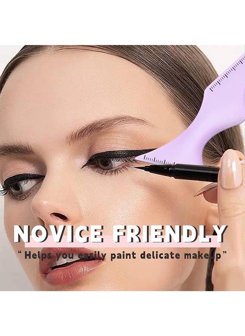 MMG - 2PCS 5 in 1 Eyeliner Stencils Silicone Winged Tip Eyeliner Aid Eyebrow Pencil Stencils Multi-Purpose Eye Makeup Tool for Winged Eyeliner, Defined Eyebrow, Eyelash, Face Contour and Lip Line - Image 1
