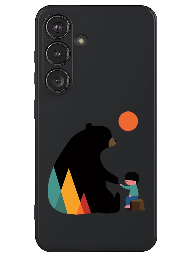 Theodor Protective Slim Fit Case Liquid Silicone Cover with Full Body Protection Anti-Scratch Shockproof Case For Samsung Galaxy S25 Plus (Black) - Promise - Image 1