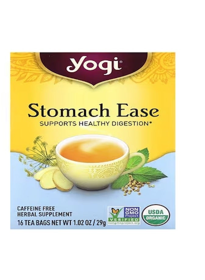 شاي يوغي، مُريح للمعدة، خالٍ من الكافيين، 16 كيس شاي، 1.02 أونصة (29 جم)