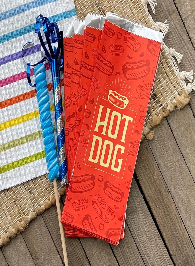 Outside the Box Papers Printed Foil Hot Dog Bags - 50 Pack - Silver Red by Outside the Box Papers - Image 2
