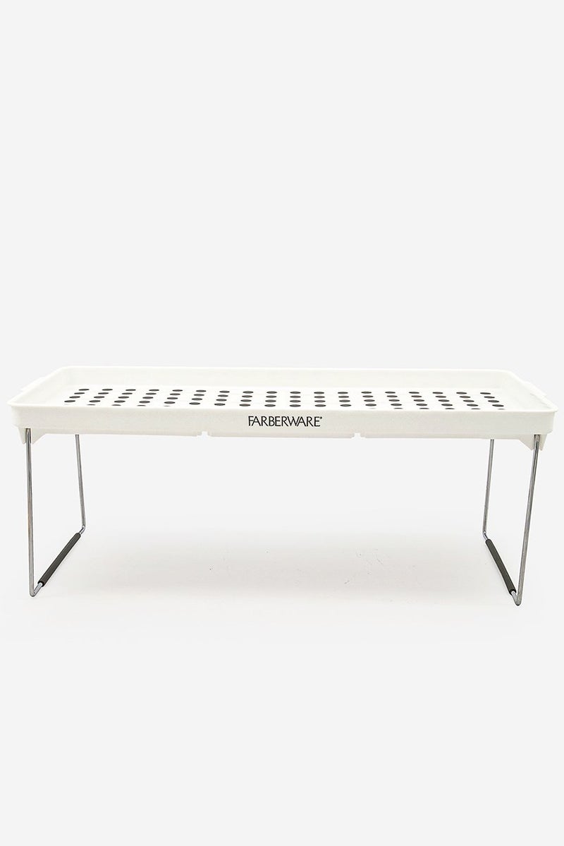 Farberware Folding Cabinet Counter Top Shelf, White  - Image 3
