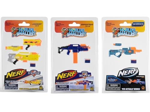 Worlds Smallest Nerf Elite 20 Blasters Set of 3 - Image 1