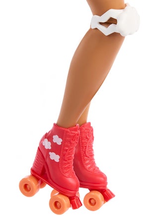 Dream Besties Doll and Accessories, Teresa Posable Roller Skating Fashion Doll with Brown Hair, 9Video Game Themed Pieces - view 5