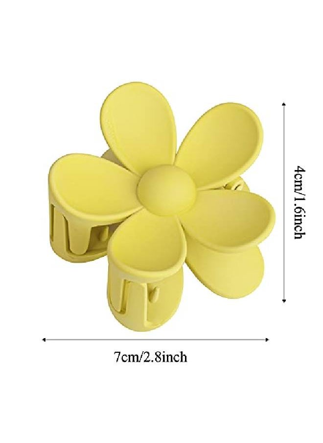 Messen 12 Pieces Flower Claw Clips Large Hair Jaw Clips For Women Girls Thick Hair 12 Colors Matte Big Hair Claw Clips Non Slip Strong Hold Hair Catch Clamps Barrettes Headwear Accessories For Thin Hair  - Image 3