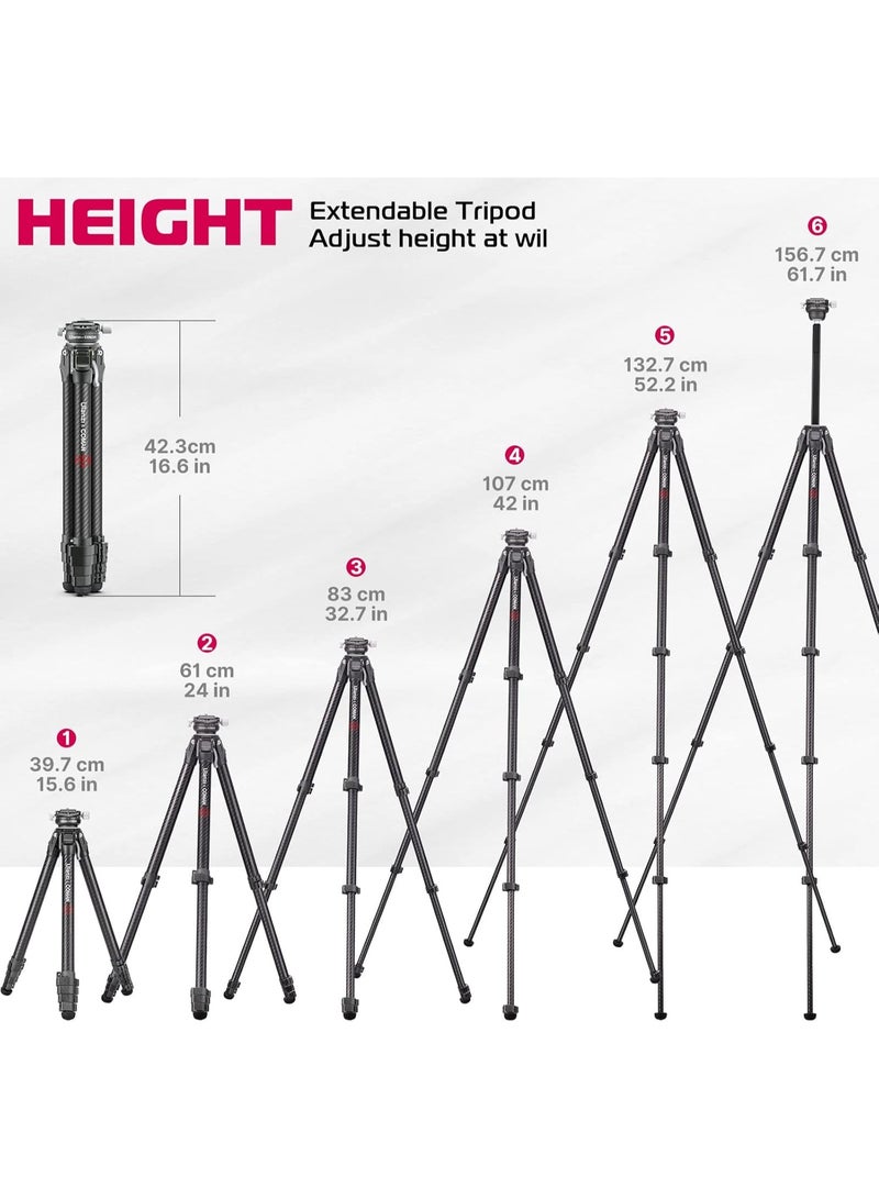 ULANZI Zero Y Travel Tripod, Camera Tripod Carbon with 360° Panorama Ball Head and Arca Quick Rlease, Photograhy Tripod with Detachable Center Column, 18kg Load Capacity for All DSRL Cameras - Image 4