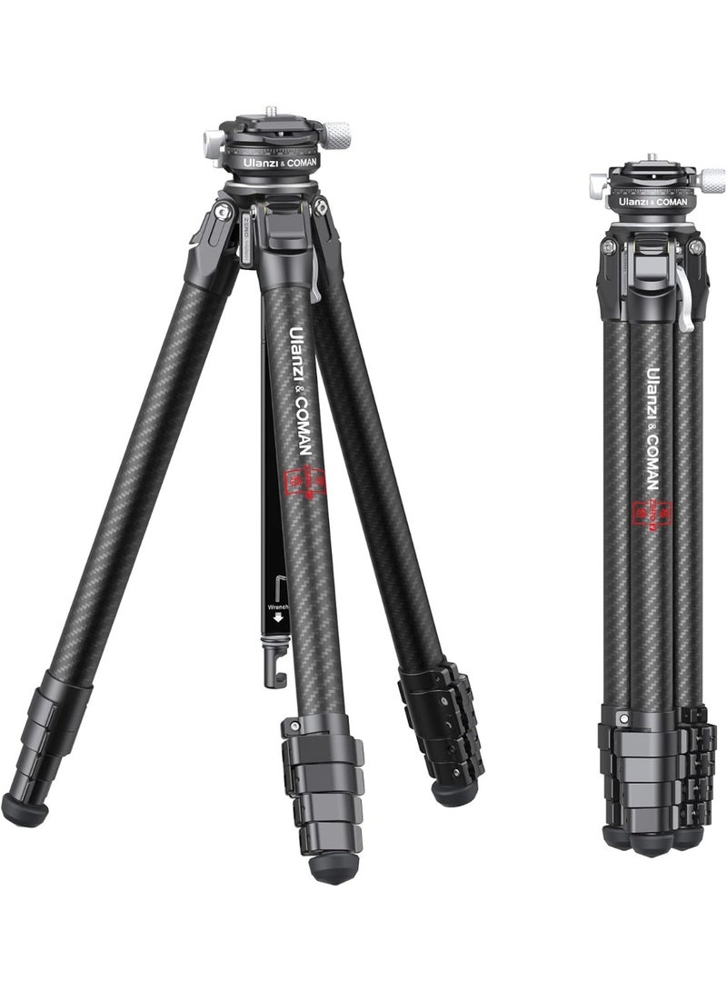 ULANZI Zero Y Travel Tripod, Camera Tripod Carbon with 360° Panorama Ball Head and Arca Quick Rlease, Photograhy Tripod with Detachable Center Column, 18kg Load Capacity for All DSRL Cameras - Image 1