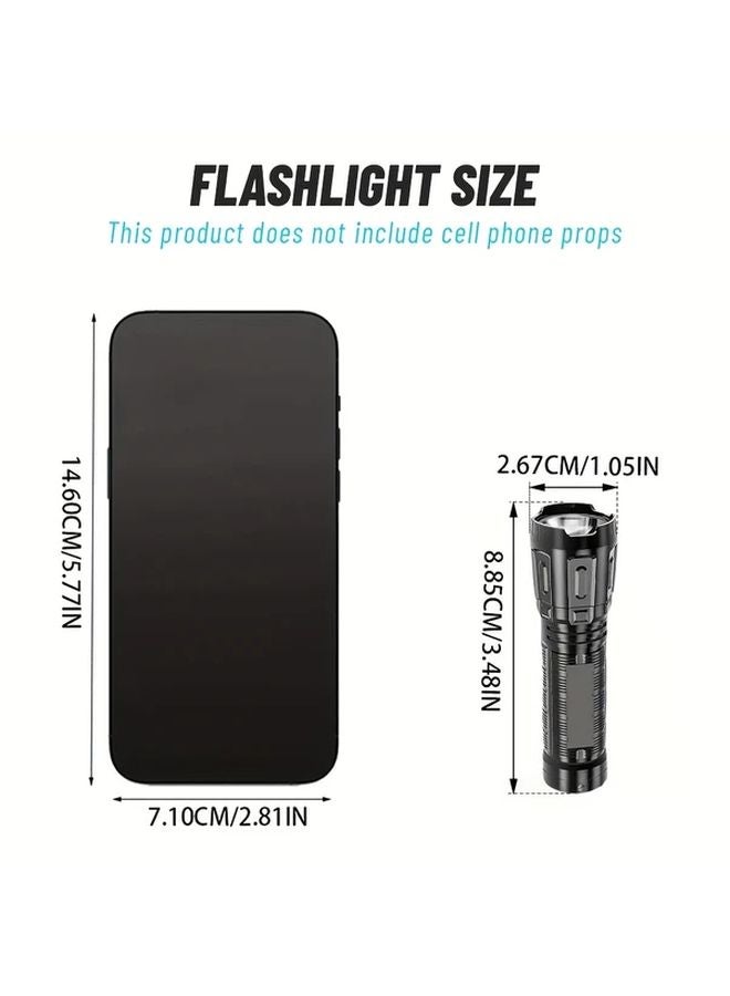2pcs Mini Handheld LED Flashlight USB Rechargeable 3 Modes Portable Torch - Image 3