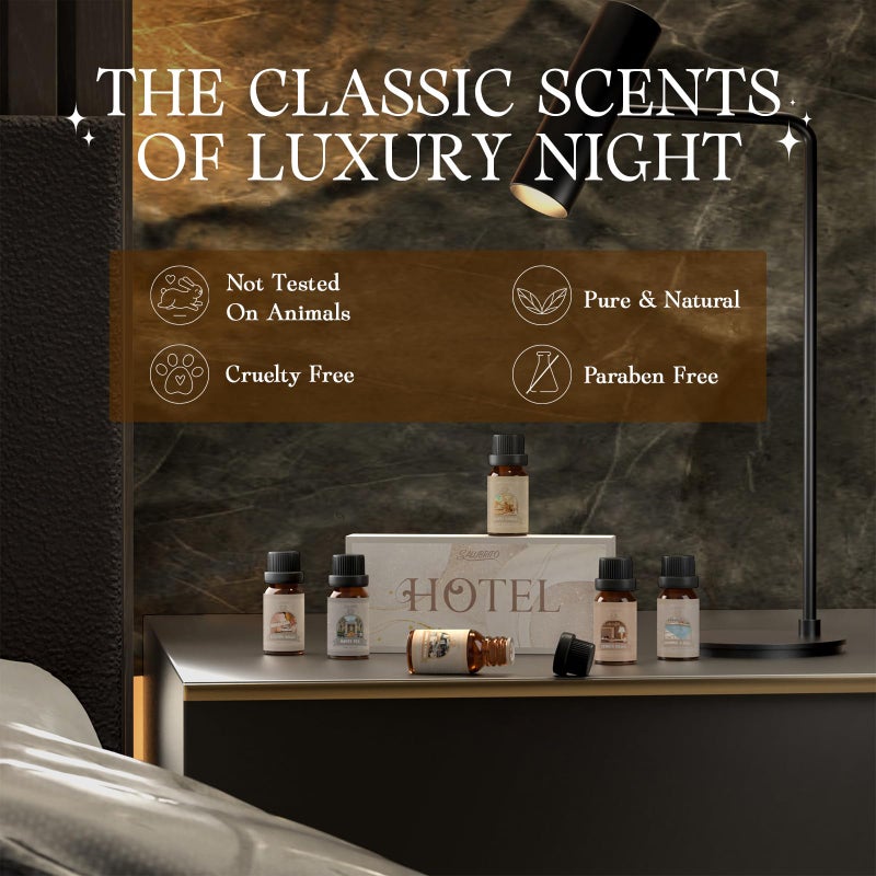 SALUBRITO Hotel Fragrance Oil Set, Luxury Essential Oil Set for Diffuser, Candle, Soap Making Scents, Luxury Night, White Tea, Lemon & Thyme, Citrus Bliss, Hotel Lobby, Jasmine & Mint, Strong Scented - Image 4