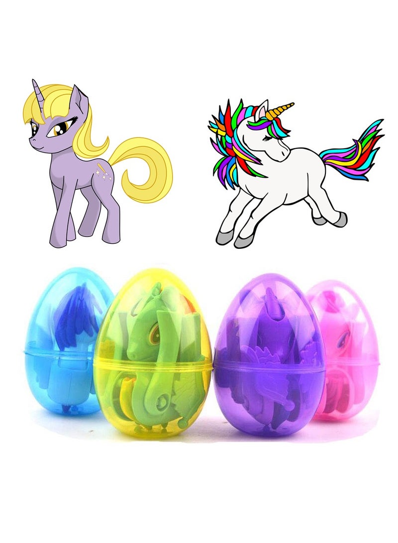 Jumbo Unicorn Deformation Eggs, 4pcs Filled Plastic Eggs with Cute Toys for Kids, Perfect Party Gifts for Toddlers and Boys and Girls - Image 2