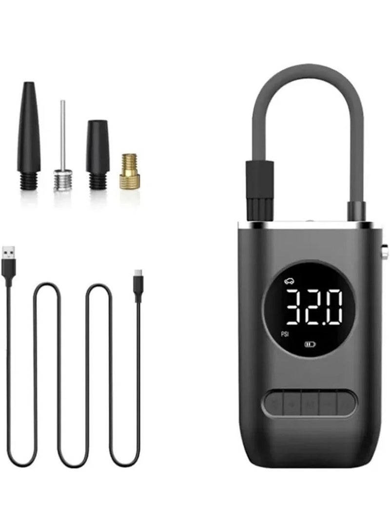 Smart electric air pump, intelligent automatic shut-off, compatible with cars, bicycles, balls, floats, and motorcycles, with LED light. - Image 1