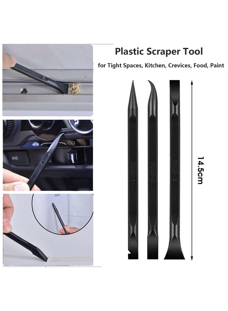 Fasola Plastic Razor Blades Sc, Cleaning Scraper Set, Sc Tool Cleaning Scraper with 50 Pcs Plastic Blades, Paint Labels Sc Removal Tool for Stickers, Glass, Car, Window - Image 3