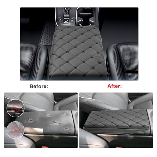 SXCY for 2023 2024 2025 Toyota Crown Signia Armrest Cover Pad for Toyota Crown Signia Accessories 2025 Crown Signia Center Console Cover Cushion 2025 Crown Middle Console Cover (w/Argyle&Black Dots) - Image 3