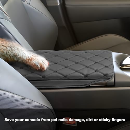 SXCY for 2023 2024 2025 Toyota Crown Signia Armrest Cover Pad for Toyota Crown Signia Accessories 2025 Crown Signia Center Console Cover Cushion 2025 Crown Middle Console Cover (w/Argyle&Black Dots) - Image 5