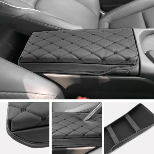 SXCY for 2023 2024 2025 Toyota Crown Signia Armrest Cover Pad for Toyota Crown Signia Accessories 2025 Crown Signia Center Console Cover Cushion 2025 Crown Middle Console Cover (w/Argyle&Black Dots) - Image 4