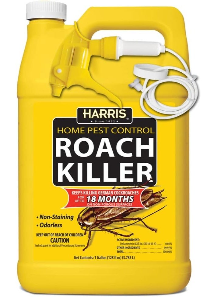 Harris Roach Killer, Liquid Spray with Odorless and Non-Staining 12-Month Extended Residual Kill Formula (Gallon)  - Image 1