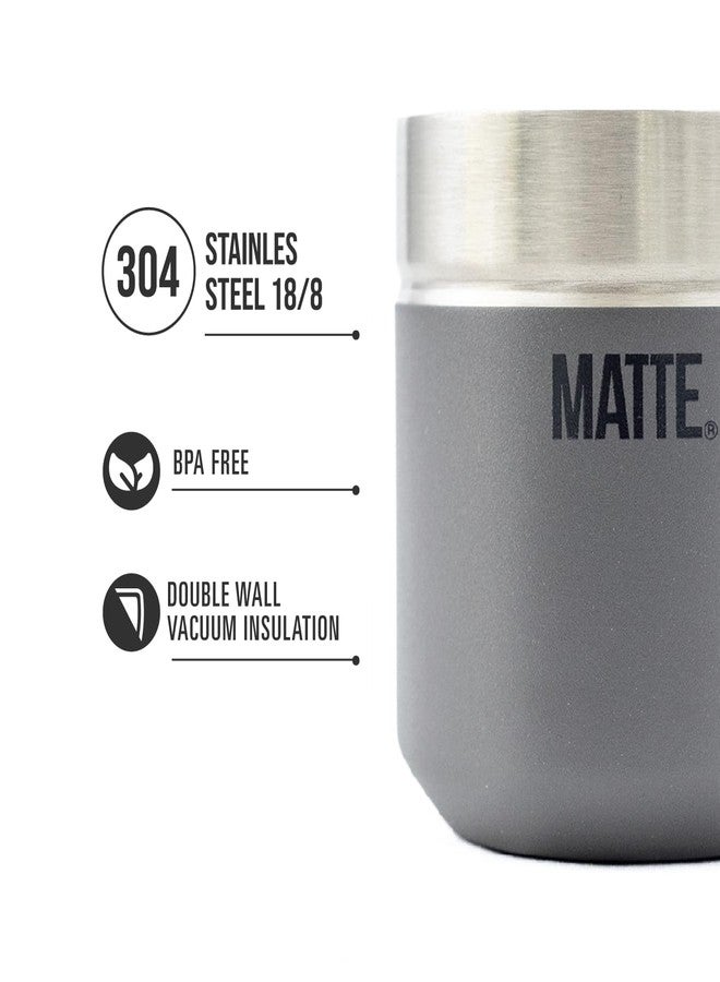 Matte 6.5 oz Yerba Mate Gourd and Bombilla Set - Includes DS Pro Box - BPA Free Yerba Mate Set Kit with Mate Straw, Elegant Design, Non-Slip Base (Grey) - Image 2
