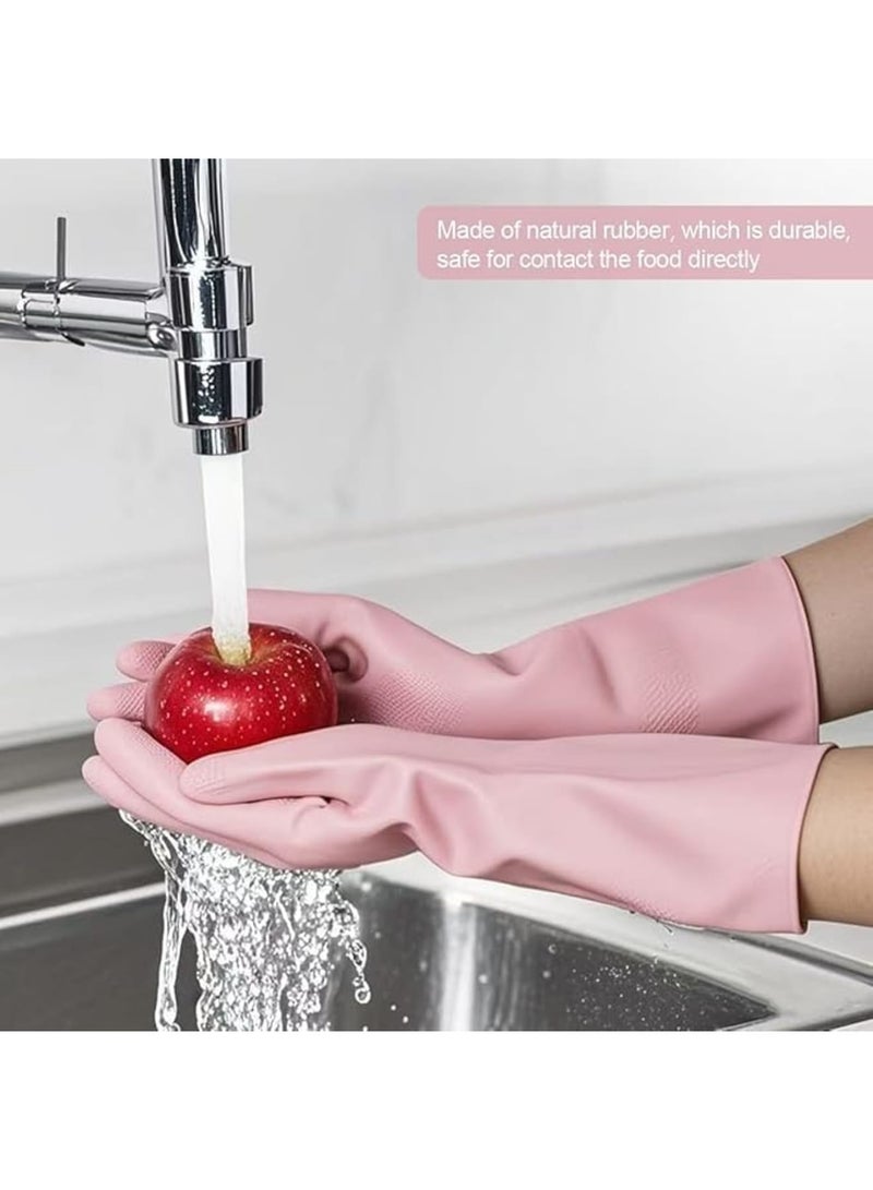 SYOSI Rubber Cleaning Gloves, Reusable Dishwashing and Household Cleaning Gloves with Non Slip Grip and Waterproof Design, Soft Durable Rubber Gloves for Kitchen Bathroom Laundry and Daily Chores, 4 Pairs - Image 5
