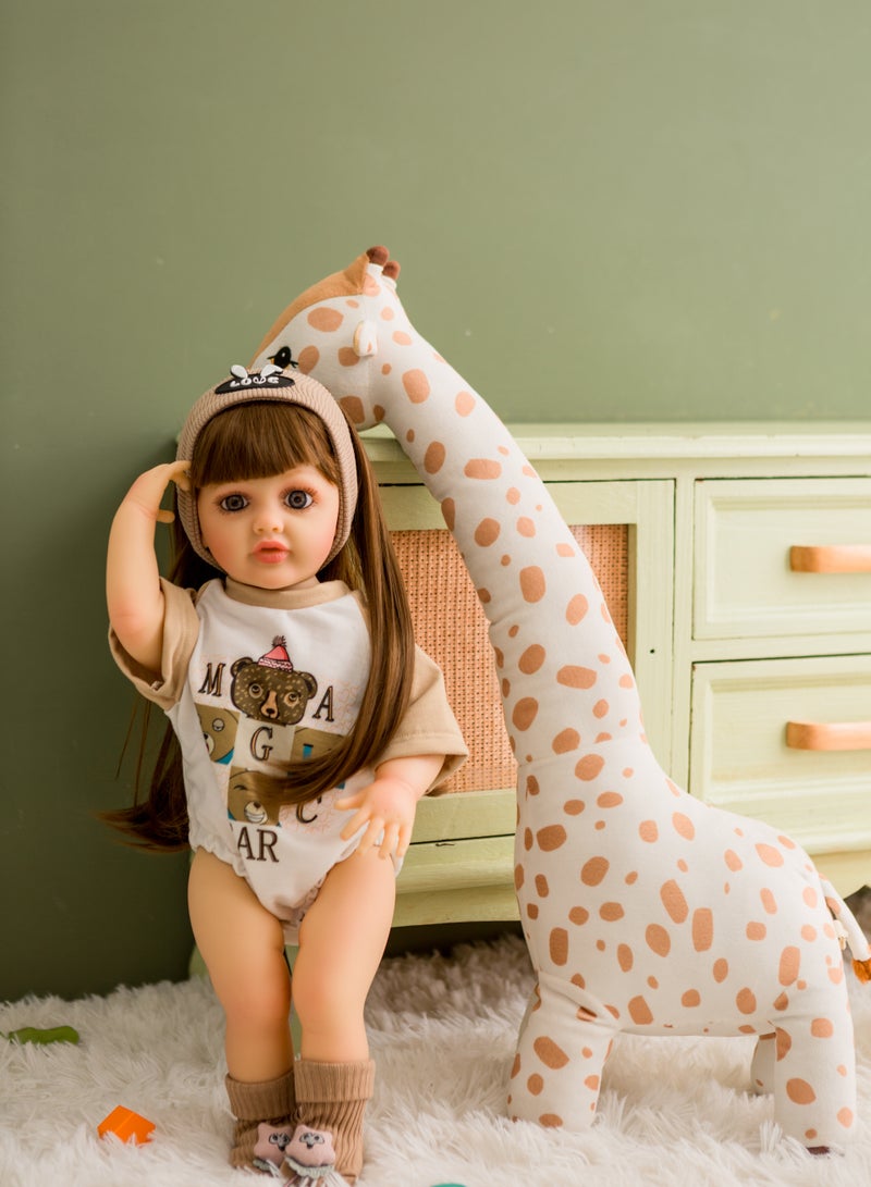 OLUDENIZ Kids Full Silicone Baby Doll – 55 cm Tall, Fashionable Outfits - Image 3