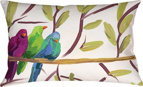 Manual Woodworker Manual Climaweave Indoor/Outdoor Decorative Throw Pillow, 18 X 13-Inch, Flocked Together Songbirds - Image 5