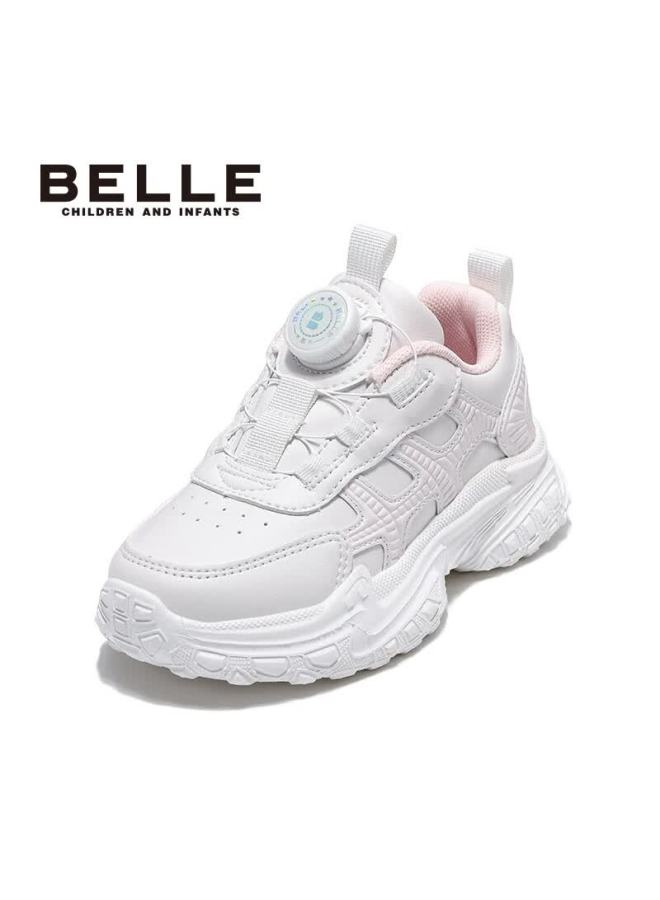 Belle Kids Shoes Children's Sports Shoes Autumn School Casual White Shoes Uni Pink Size 33 - Image 2