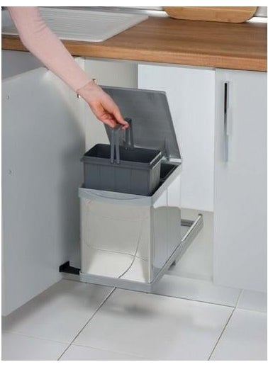 Pelikan Railed Stainless Single Bucket 16 Lt Trash Bin 21700  - Image 2