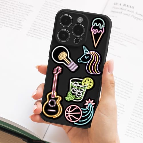 Robmoda Neon Water Bottle Stickers for Kids Glow in The Dark, 72 PCS Vinyl Art Waterproof Stickers Pack for Laptop Skateboard Phone Case, Cute Colorful Neon Sticker for Teens - Image 5