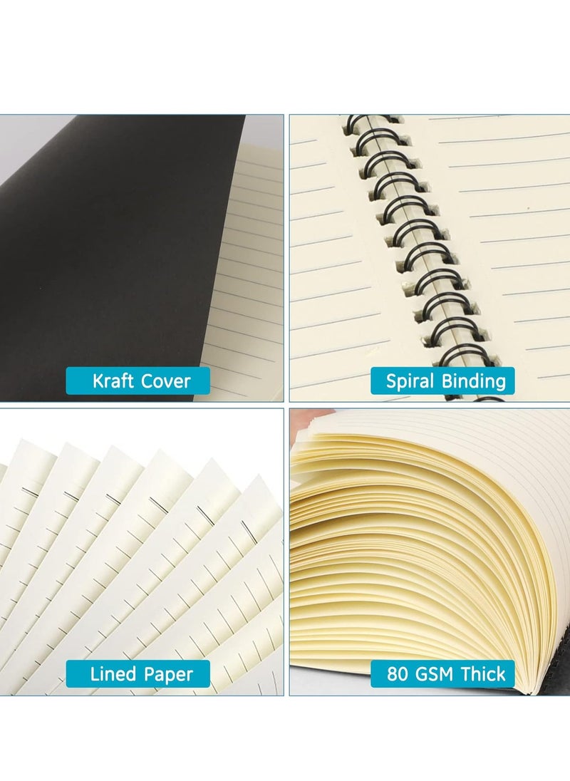 KCDMBUE 4 Pack A5 Spiral Notebooks, 100 Lined Pages Writing Pads for Notes, Journaling, Sketching, and Drawing – Ideal for School, Office, and Home Use  - Image 2