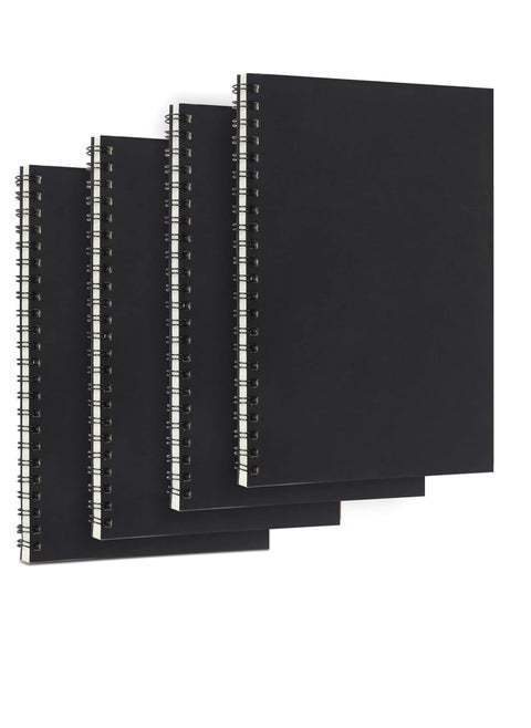 4 Pack A5 Spiral Notebooks, 100 Lined Pages Writing Pads for Notes, Journaling, Sketching, and Drawing – Ideal for School, Office, and Home Use