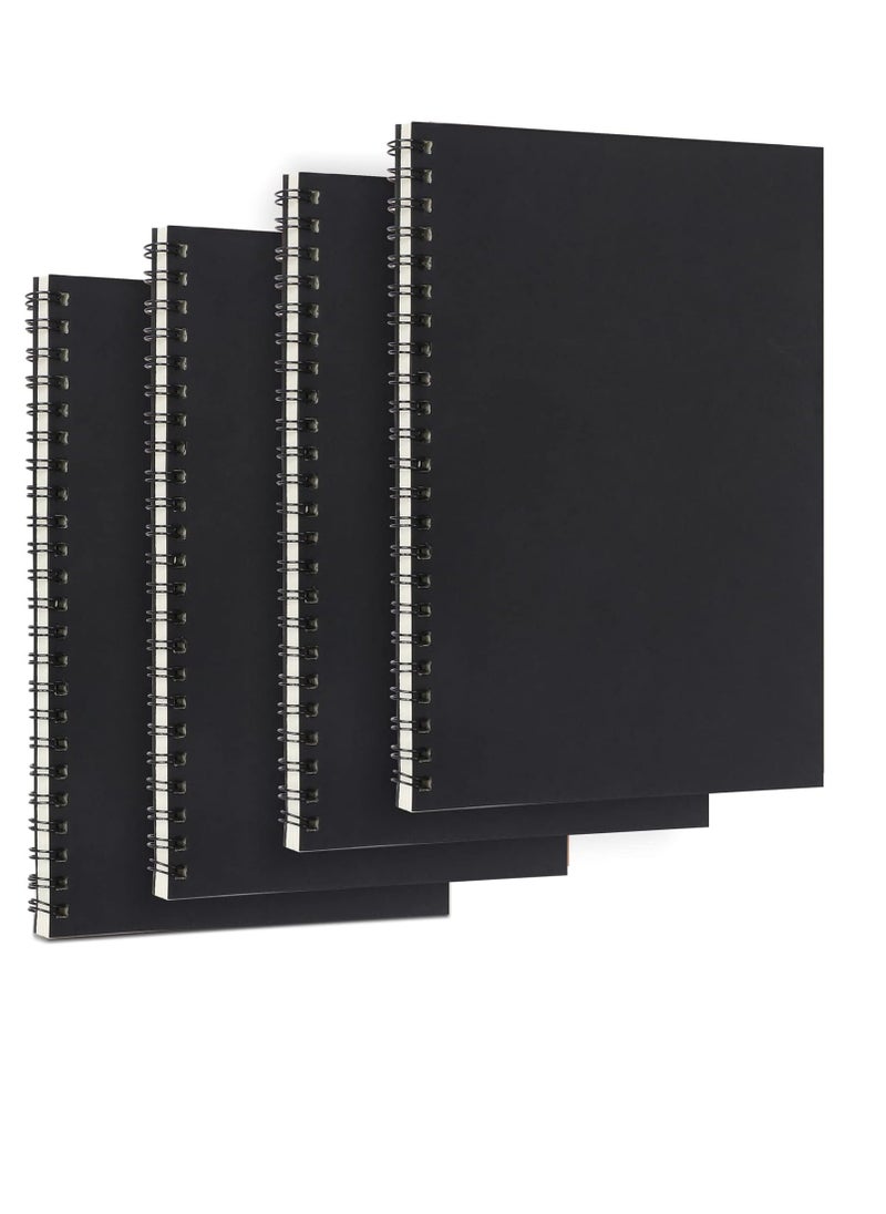 KCDMBUE 4 Pack A5 Spiral Notebooks, 100 Lined Pages Writing Pads for Notes, Journaling, Sketching, and Drawing – Ideal for School, Office, and Home Use  - Image 1