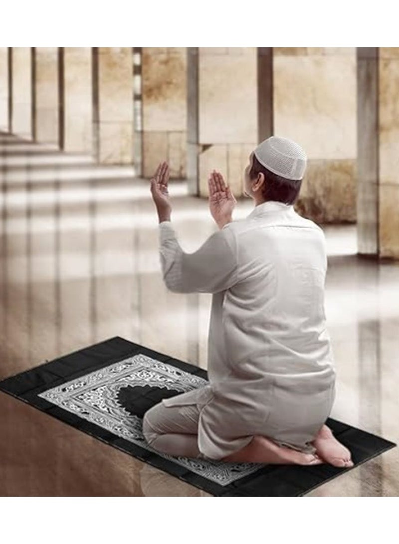 PEETTA سجادة صلاة PEETTA (عبوة من 4)، سهلة الحمل، قابلة للطي، سجادة سفر محمولة مع بوصلة - Image 1
