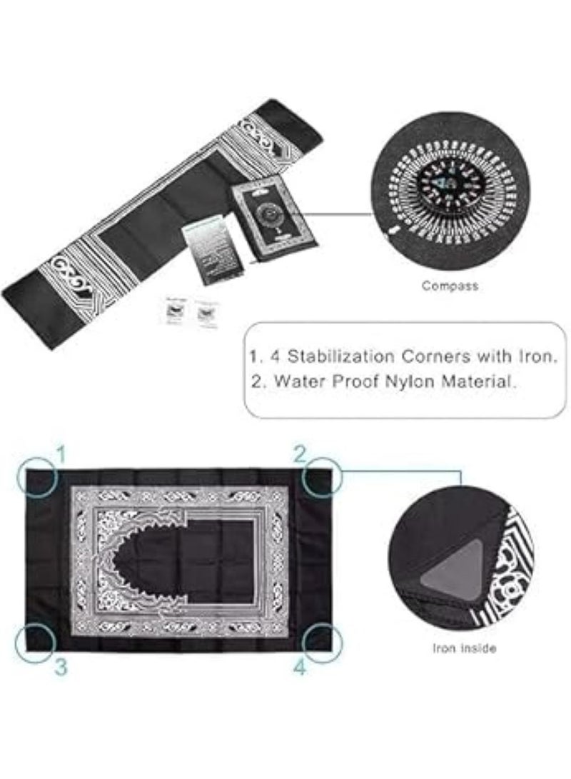 PEETTA سجادة صلاة PEETTA (عبوة من 4)، سهلة الحمل، قابلة للطي، سجادة سفر محمولة مع بوصلة - Image 2