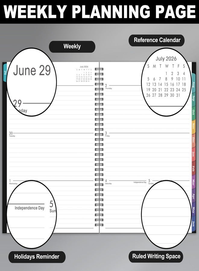 Lortarl Planner 2026-2027 - Weekly Monthly Planner from July 2026 to June 2027, Academic Planner 2026-2027 with Spiral Bound, 8.5'' x 11'' - Image 4